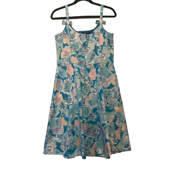 Vintage K & Company Blue & Pink Floral Dress - Picture 2 of 5